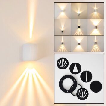 Außenwandleuchte vägglampa utomhus, Vägglampa LED Vit, 2-ljuskällor