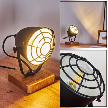 Malix Bordslampa Trä ljus, Svart, 1-ljuskällor