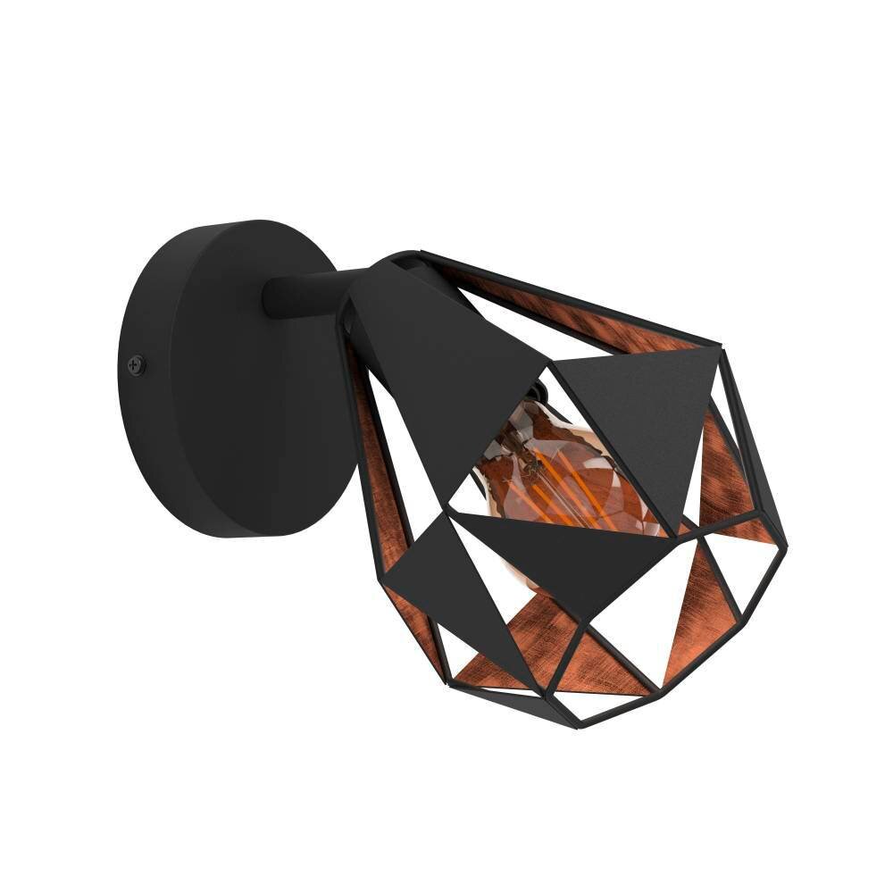 Eglo Lampor CARLTON Vägglampa, Väggspotlight Kopparfärg, Svart, 1-ljuskällor main product photo