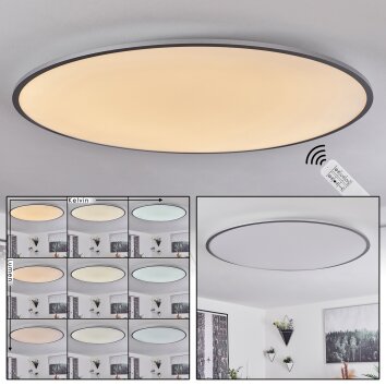 Champa Taklampa, Panel LED Silver, 1-ljuskällor, Fjärrkontroll