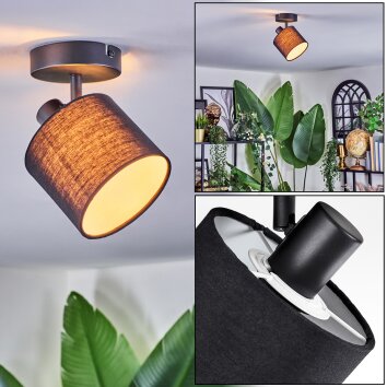 Bassagoda Taklampa, Takstrålkastare Svart, 1-ljuskällor