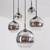 Koyoto Pendellampa, kullampa, Pendelbelysning Krom, Klart, Rökfärger, 5-ljuskällor