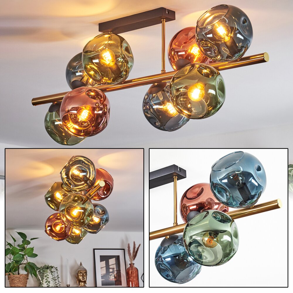 Ripoll Taklampa, kullampa Guld, Svart, 8-ljuskällor main product photo