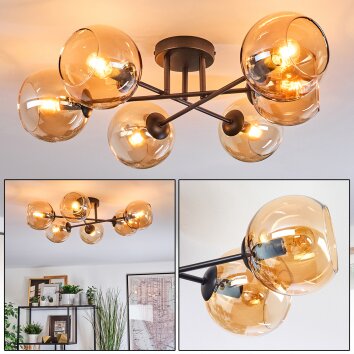Koyoto Taklampa, kullampa 59 cm Amber, 6-ljuskällor