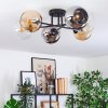 Koyoto Taklampa, kullampa 59 cm Amber, Krom, Klart, Rökfärger, 6-ljuskällor