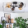 Koyoto Taklampa, kullampa 59 cm Amber, Krom, Klart, Rökfärger, 6-ljuskällor