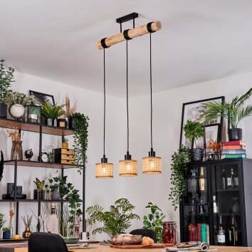Barcos Pendellampa, Pendelbelysning Naturfärger, Svart, 3-ljuskällor