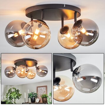 Chehalis Taklampa, kullampa Amber, Rökfärger, 4-ljuskällor