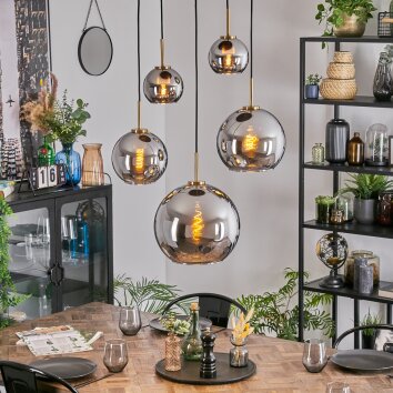 Koyoto Pendellampa, kullampa, Pendelbelysning Guld, Svart, 5-ljuskällor