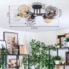 Ripoll Taklampa, kullampa Amber, Klart, Rökfärger, 6-ljuskällor
