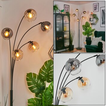 Koyoto kullampa, Golvlampa Amber, Klart, Rökfärger, 5-ljuskällor