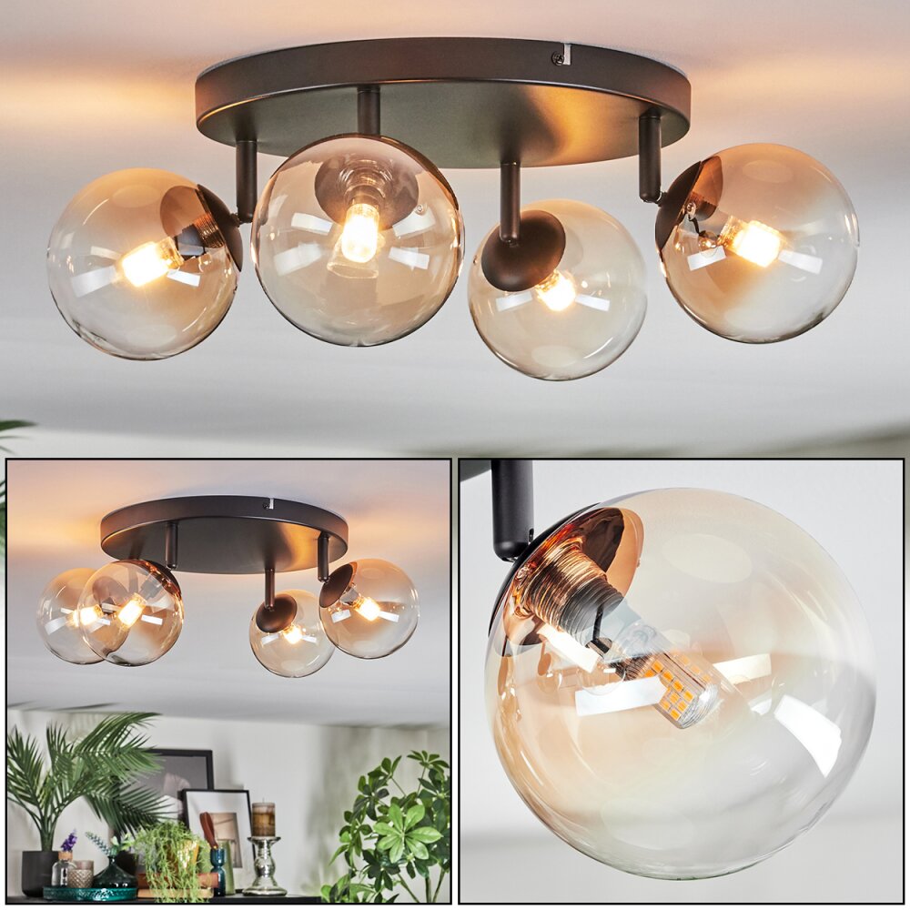 Chehalis Taklampa, kullampa Amber, Klart, 4-ljuskällor main product photo