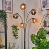 Koyoto kullampa, Golvlampa Amber, Krom, Rökfärger, 5-ljuskällor