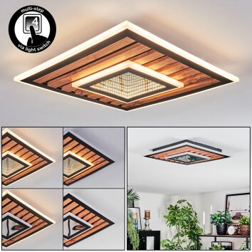 Meron Taklampa LED träoptik, Svart, 1-ljuskällor