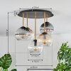 Koyoto Taklampa, kullampa Mässing, Svart, 5-ljuskällor