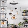 Koyoto Pendellampa, kullampa, Pendelbelysning Amber, Klart, Rökfärger, 5-ljuskällor