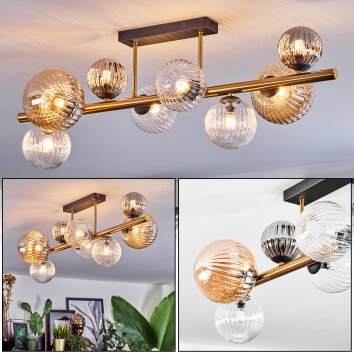 Chehalis Taklampa, kullampa Guld, Svart, 8-ljuskällor