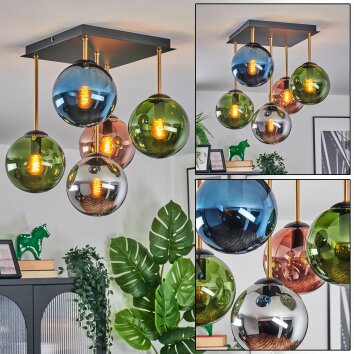 Gastor Taklampa, kullampa Guld, Svart, 5-ljuskällor