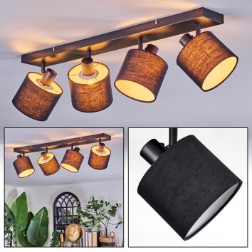 Bassagoda Taklampa, Takstrålkastare Svart, 4-ljuskällor