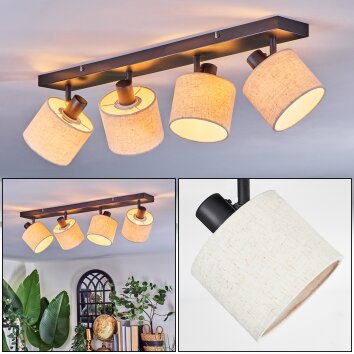 Bassagoda Taklampa, Takstrålkastare Svart, 4-ljuskällor