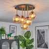 Koyoto Taklampa, kullampa 45 cm Mässing, Svart, 5-ljuskällor