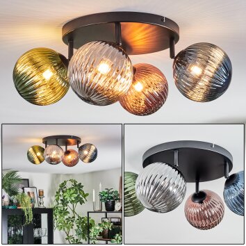 Chehalis Taklampa, kullampa Blå, Grön, Kopparfärg, Rökfärger, 4-ljuskällor