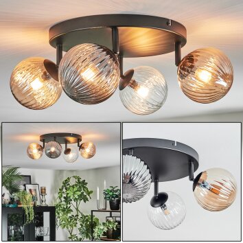 Chehalis Taklampa, kullampa Amber, Klart, Rökfärger, 4-ljuskällor