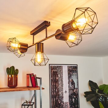 Bardhaman Taklampa Svart, 5-ljuskällor