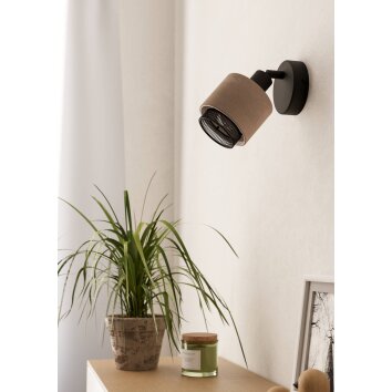 Eglo ROSLEY Takstrålkastare, Vägglampa, Väggspotlight Svart, 1-ljuskällor