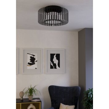 Eglo GINESTRONE-Z Taklampa, Vägglampa LED Svart, 1-ljuskällor, Färgväxlare