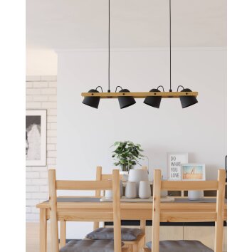 Eglo HORNWOOD-Z Pendellampa LED Brun, Svart, 4-ljuskällor, Färgväxlare Eglo HORNWOOD-Z Pendellampa LED Brun, Svart, 4-ljuskällor, Färgväxlare