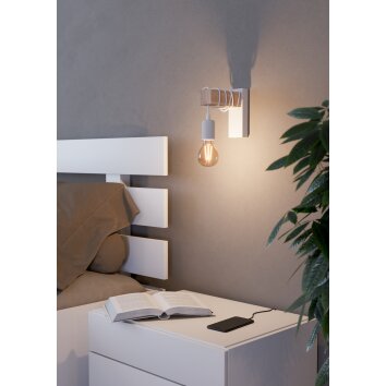 Eglo TOWNSHEND Vägglampa Vit, 1-ljuskällor