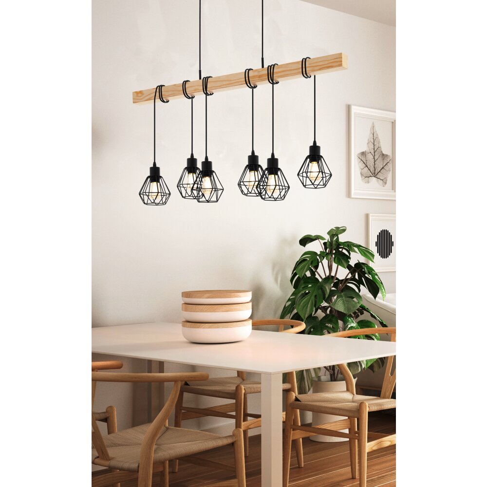Eglo EGLO Pendellampa Brun, Svart, 6-ljuskällor main product photo