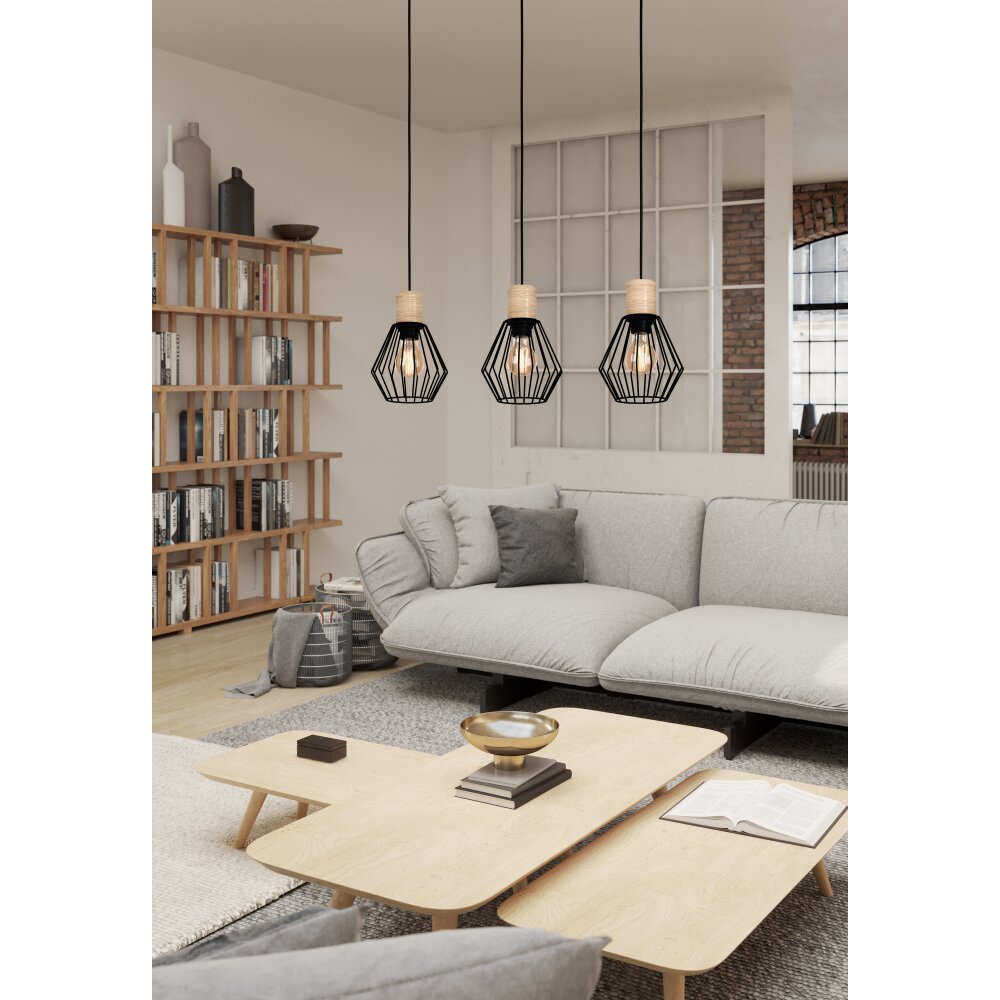 Eglo PALMORLA Pendellampa Brun, Svart, 3-ljuskällor main product photo