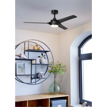 Eglo ORCUTT Takfläkt med belysning LED Svart, Fjärrkontroll