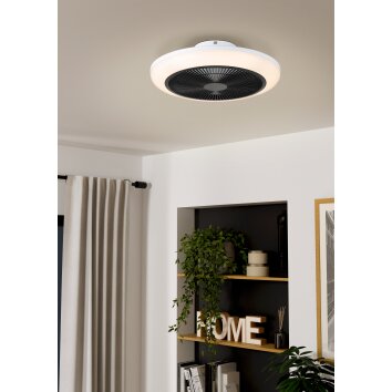 Eglo mit Takfläkt med belysning LED Svart, Vit, Fjärrkontroll
