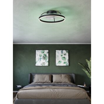 Eglo mit Takfläkt med belysning LED Svart, Fjärrkontroll, Färgväxlare