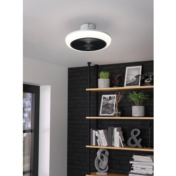 Eglo mit Takfläkt med belysning LED Svart, Vit, Fjärrkontroll