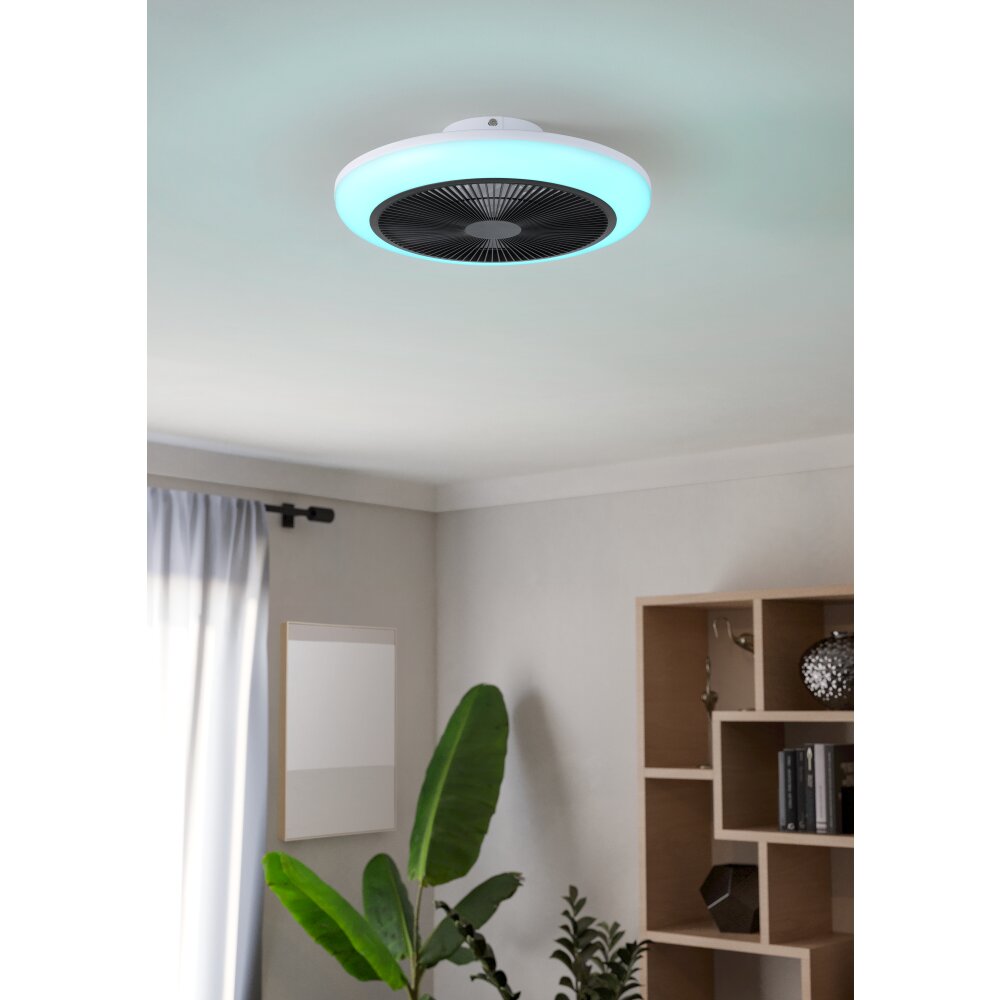 Eglo mit Takfläkt med belysning LED Svart, Vit, Fjärrkontroll, Färgväxlare main product photo