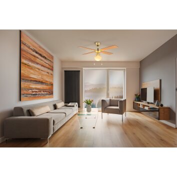 Eglo & Takfläkt med belysning bronsfärgad Eglo & Takfläkt med belysning bronsfärgad