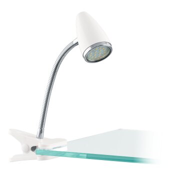 Eglo EGLO Klämlampa LED Krom, Vit