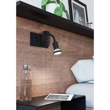 Eglo PARRINI Utomhuslampa med uttag LED Svart