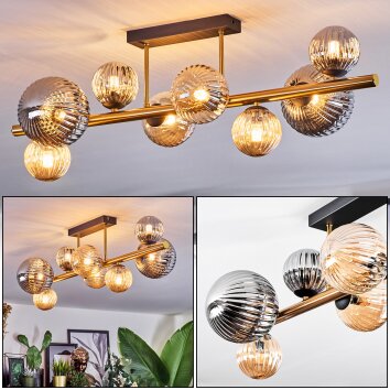 Chehalis Taklampa, kullampa Guld, Svart, 8-ljuskällor