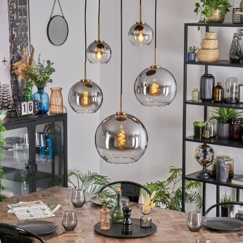 Koyoto Pendellampa, kullampa, Pendelbelysning Guld, Svart, 5-ljuskällor
