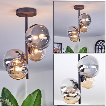 Chehalis Taklampa, kullampa 33 cm Amber, Klart, Rökfärger, 4-ljuskällor