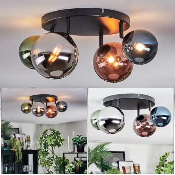 Chehalis Taklampa, kullampa Blå, Krom, Grön, Kopparfärg, Rökfärger, 4-ljuskällor