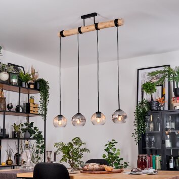 Koyoto Pendellampa, kullampa, Pendelbelysning Naturfärger, Svart, 4-ljuskällor
