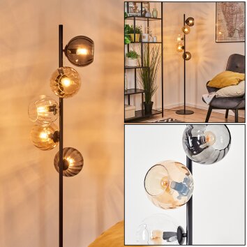Koyoto kullampa, Golvlampa Amber, Klart, Rökfärger, 5-ljuskällor