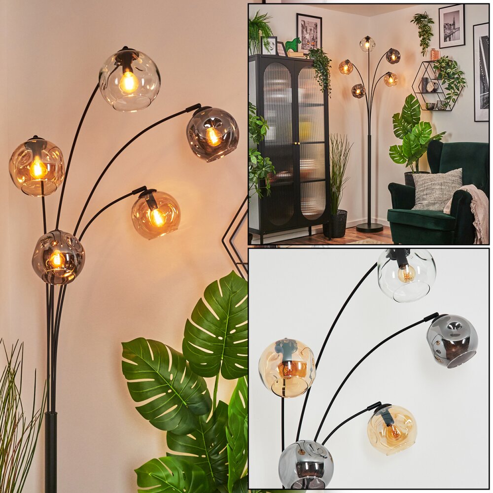 Ripoll kullampa, Golvlampa Amber, Klart, Rökfärger, 5-ljuskällor main product photo