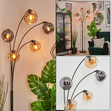 Ripoll kullampa, Golvlampa Amber, Rökfärger, 5-ljuskällor